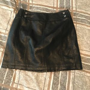black leather skirt
